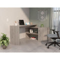 Ridley 2 Shelf L Shaped Writing Desk Light Gray