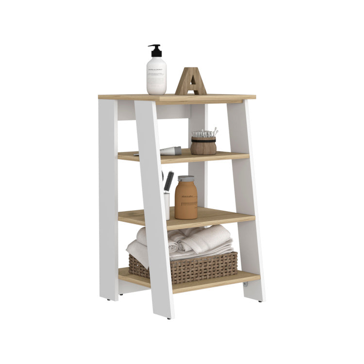 Nashua 4 Shelf Linen Cabinet Light Oak And White