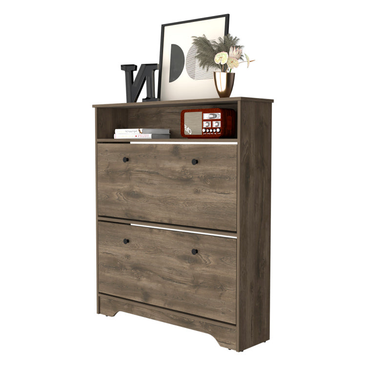 Cranbery 2 Shelf Shoe Rack Dark Brown