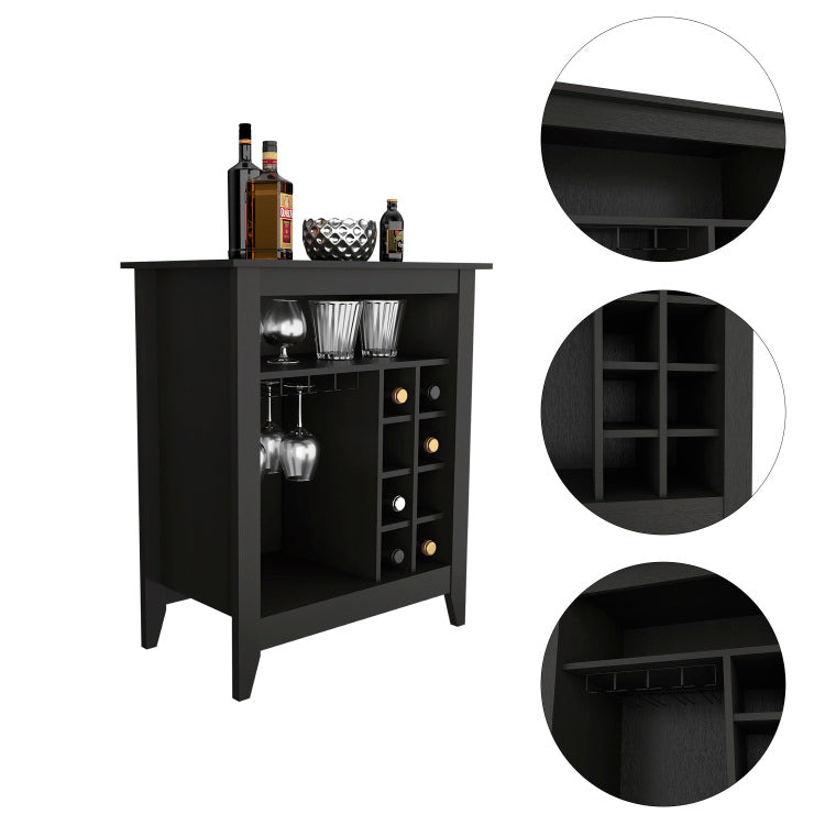 6 Bottle 1 Drawer 1 Shelf Bar Cabinet Wenge
