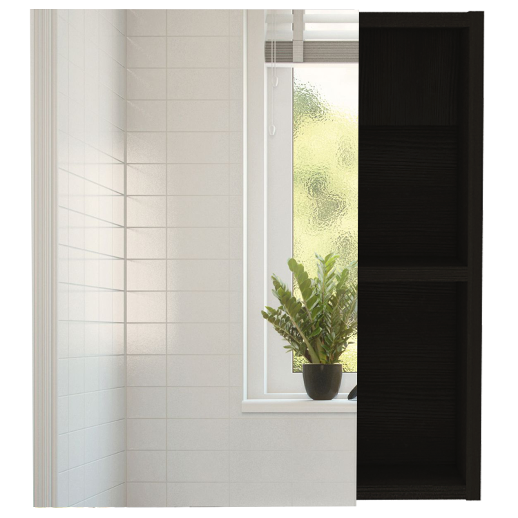 1 Shelf Rectangle Medicine Cabinet With Mirror Wenge