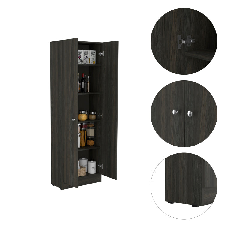 Rectangle 2 Door Storage Tall Cabinet Carbon Espresso And Wenge