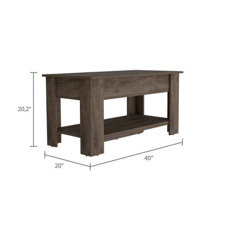 Karmen 1 Shelf Lid Top Storage Table Dark Brown