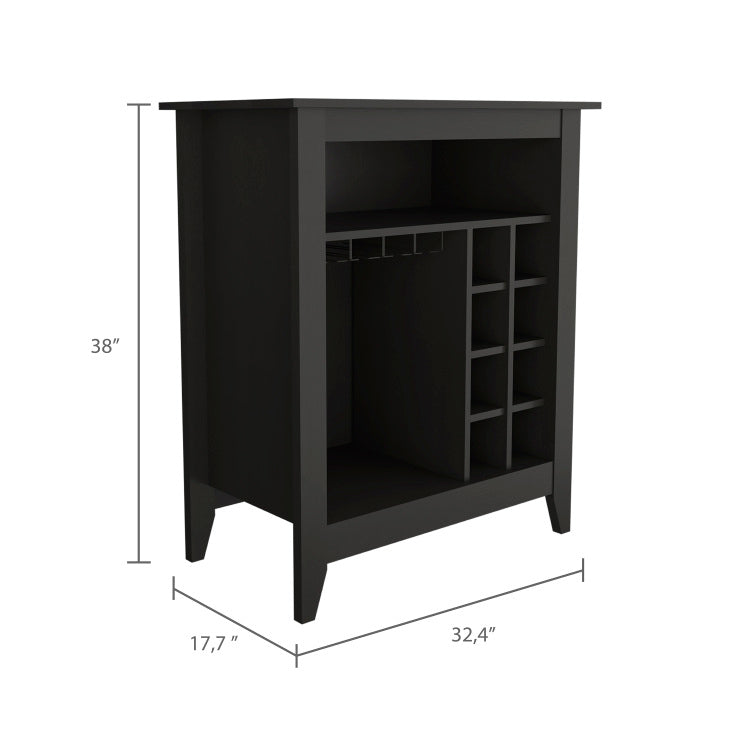 6 Bottle 1 Drawer 1 Shelf Bar Cabinet Wenge