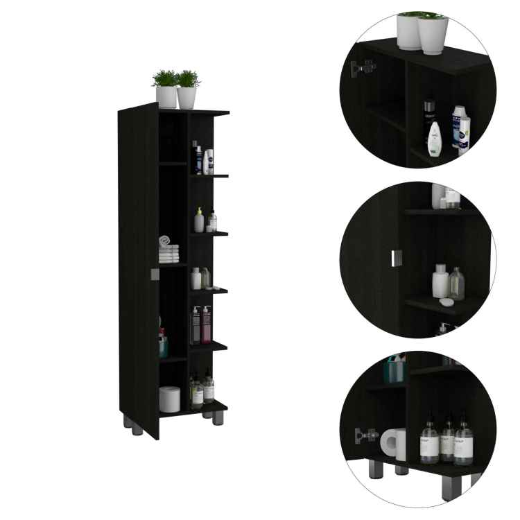 Wenge 5 Shelf Tall Cabinet