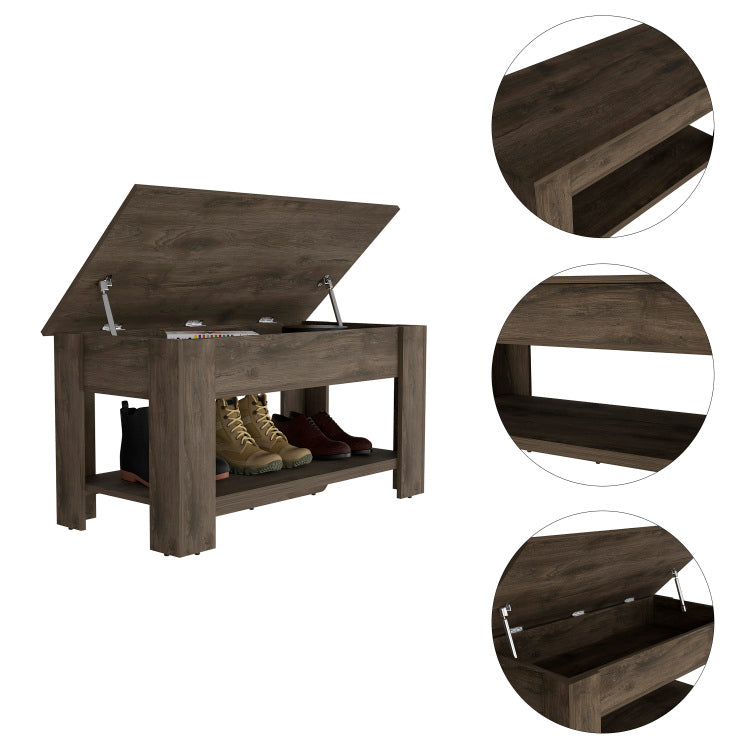 Karmen 1 Shelf Lid Top Storage Table Dark Brown