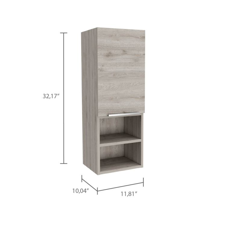Light Grey 2 Shelf Bathroom Cabinet