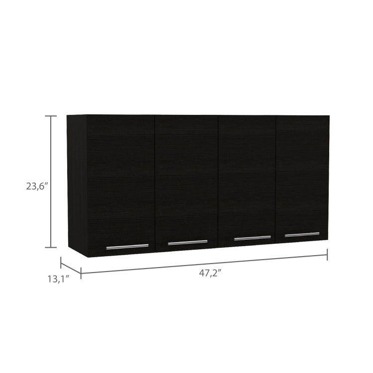 Rectangle Four Swing Doors Wall Cabinet Wenge