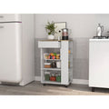 White And Light Oak 5 Shelf 1 Drawer Kitchen Cart