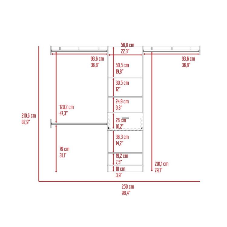 1 Drawer 4 Shelf Closet System Wenge