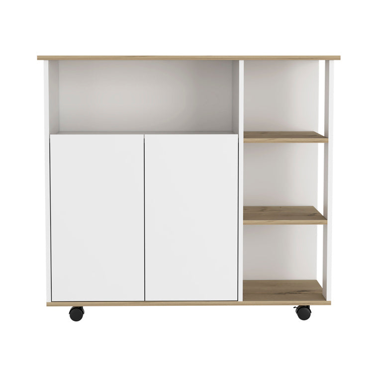 Benton 4 Shelf Kitchen Island Light Oak And White