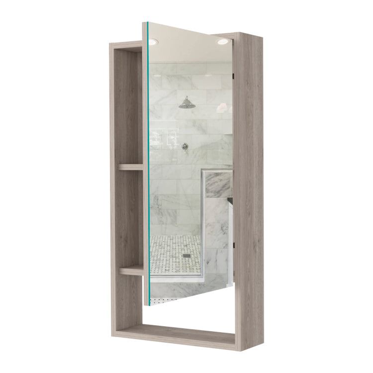 Burlington Rectangle Medicine Cabinet With Mirror Light Grey
