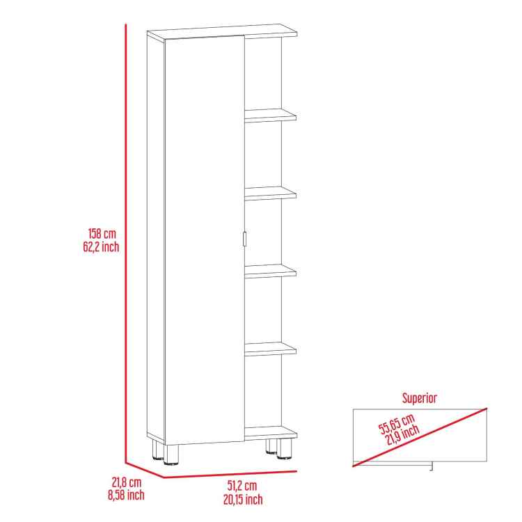 Wenge 5 Shelf Tall Cabinet