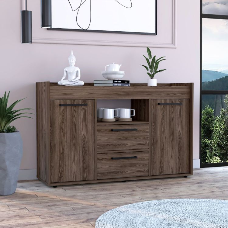 Chapella 2 Drawer Sideboard Dark Walnut