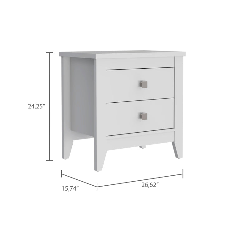 Windsor 2 Drawer Nightstand White