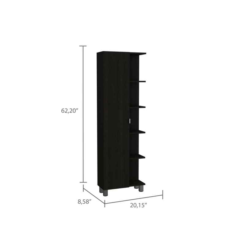 Wenge 5 Shelf Tall Cabinet