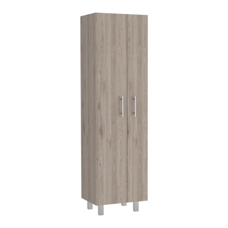 Halifax 2 Door Rectangle Closet Pantry Light Gray And White