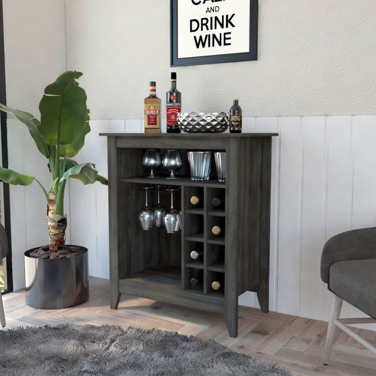 Canaan 6 Bottle 1 Drawer 1 Shelf Bar Cabinet Carbon Espresso