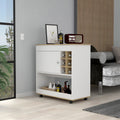 Pendleton 1 Shelf 6 Bottle Bar Cart Light Oak And White