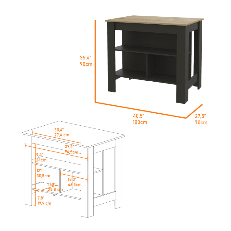 3 Shelf Kitchen Island Wenge And Light Oak