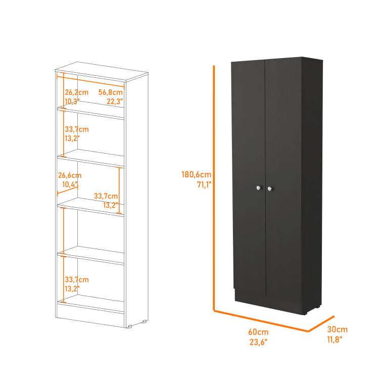 Rectangle 2 Door Storage Tall Cabinet Wenge