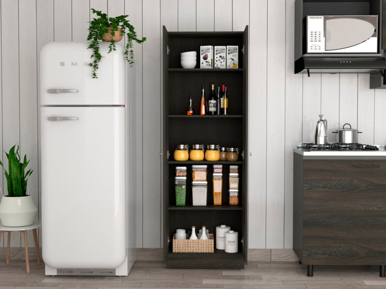 Rectangle 2 Door Storage Tall Cabinet Carbon Espresso And Wenge