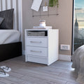 Rowley 2 Drawer 1 Shelf Rectangle Nightstand White