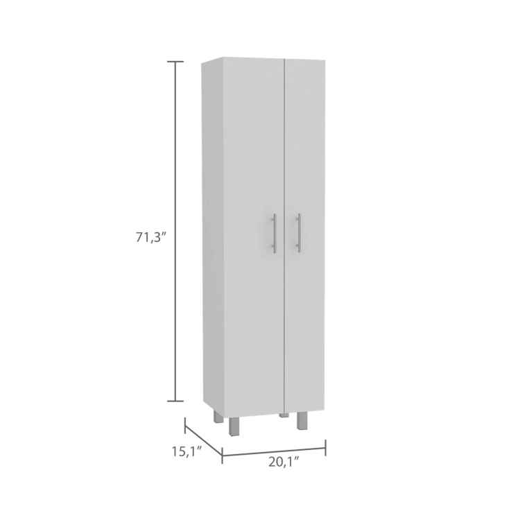 Halifax 2 Door Rectangle Closet Pantry White