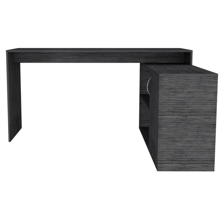Smokey Oak 2 Shelf L Shaped Office Desk