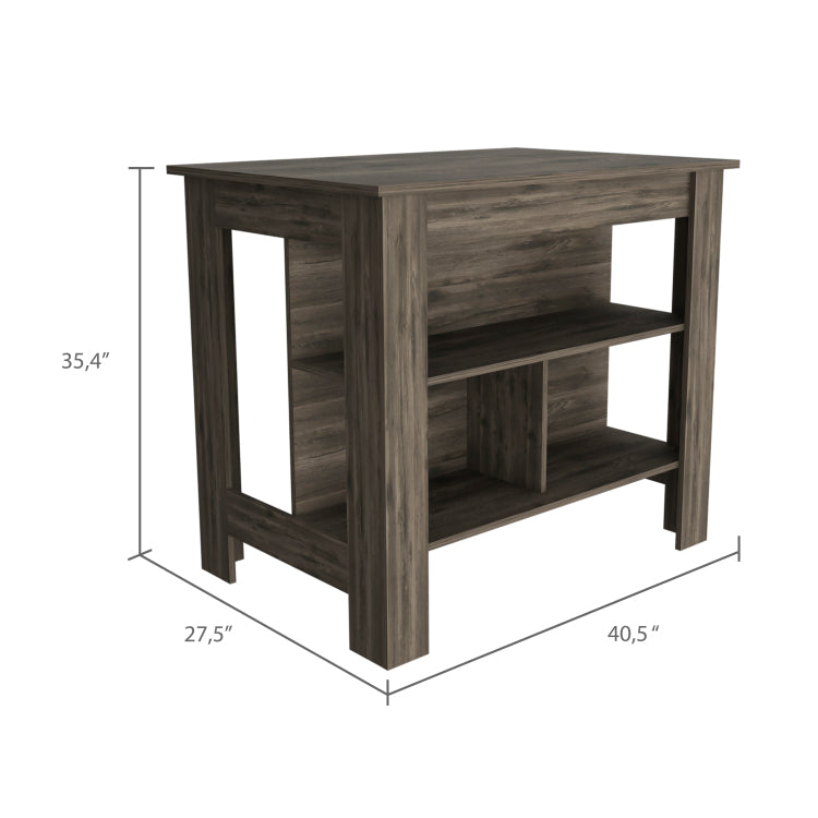 Dark Brown 3 Shelf Kitchen Island