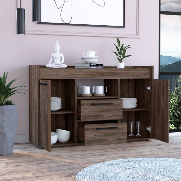 Chapella 2 Drawer Sideboard Dark Walnut