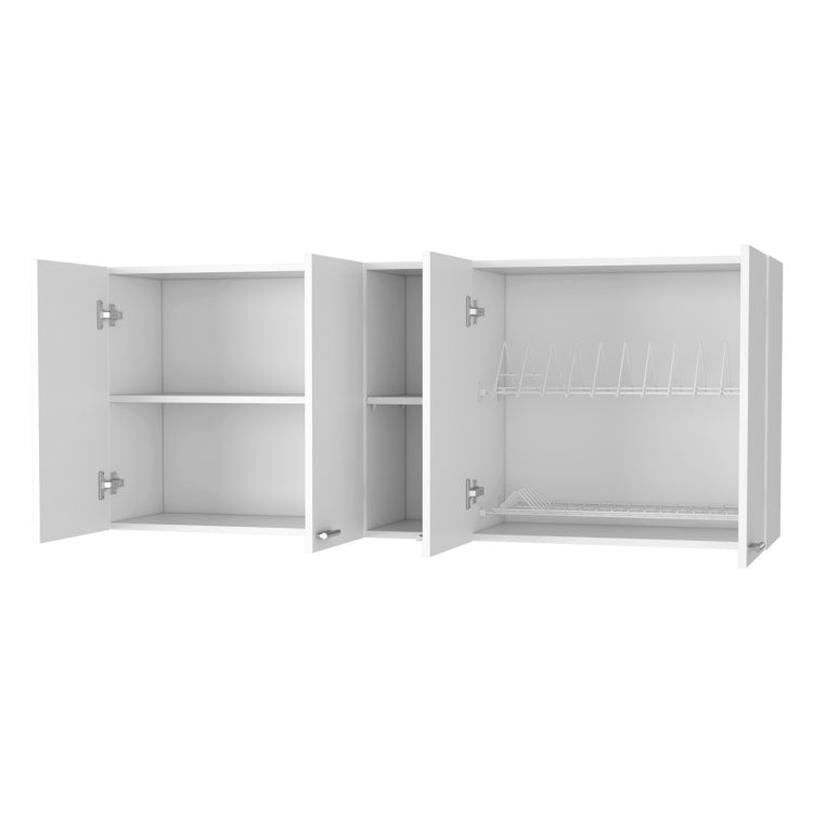 Menlo 59 Inch Four Swing Doors Wall Cabinet White