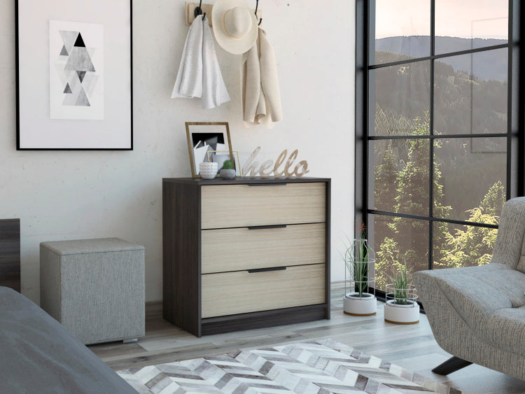 Cannon 3 Drawer Rectangle Dresser Wenge And Light Oak