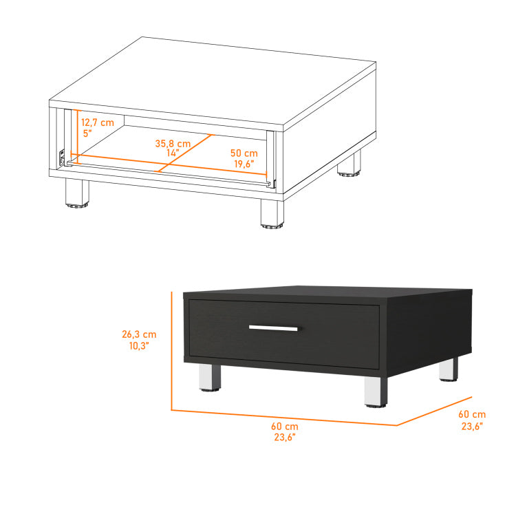 Wenge 1 Drawer Rectangle Coffee Table