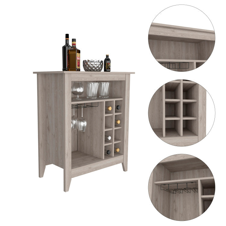 Canaan 6 Bottle 1 Drawer 1 Shelf Bar Cabinet Light Grey