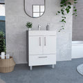 White 2 Door Rectangle Single Bathroom Vanity