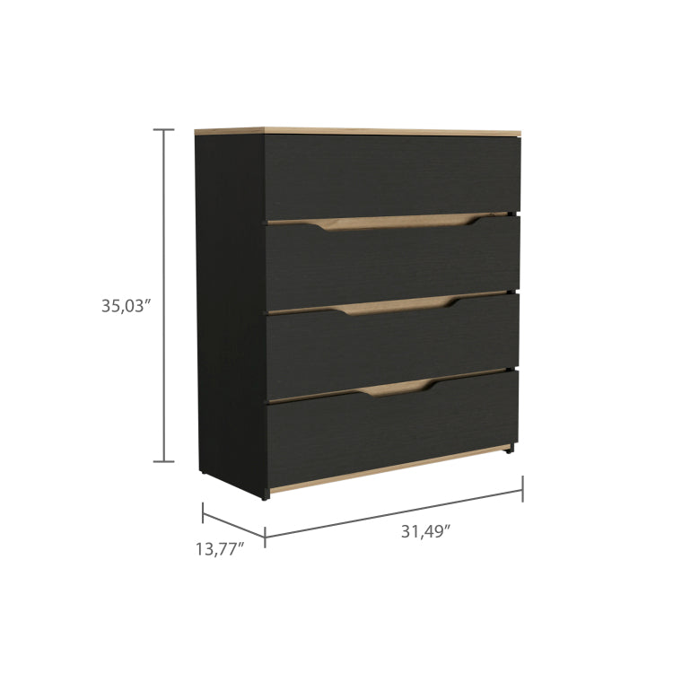 4 Drawer Dresser Wenge And Light Oak