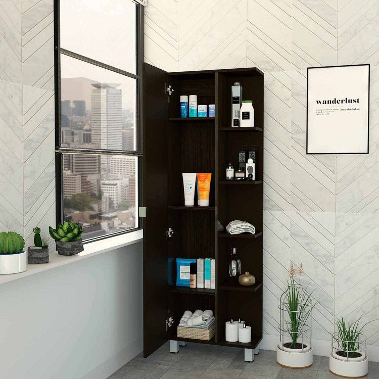 Wenge 5 Shelf Tall Cabinet