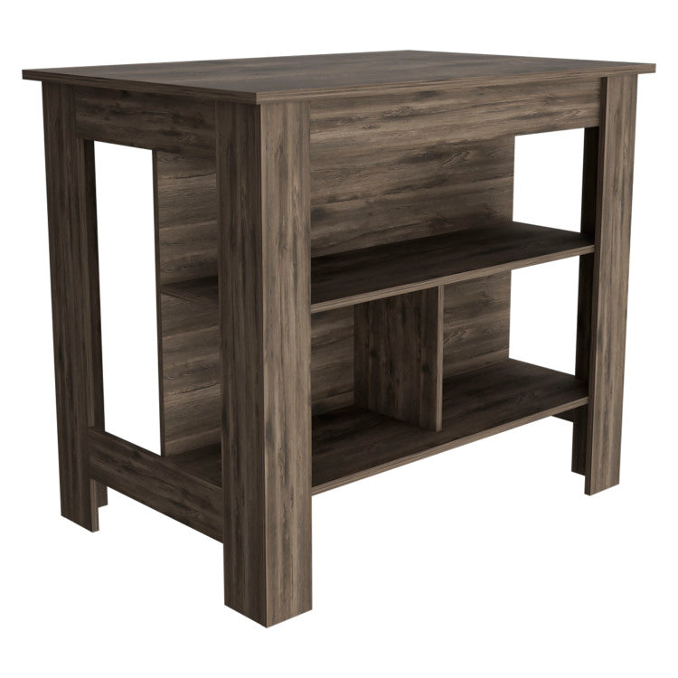 Dark Brown 3 Shelf Kitchen Island