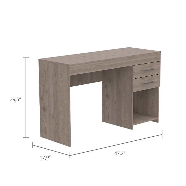 Berkeley 1 Shelf 2 Drawer Computer Desk Light Grey