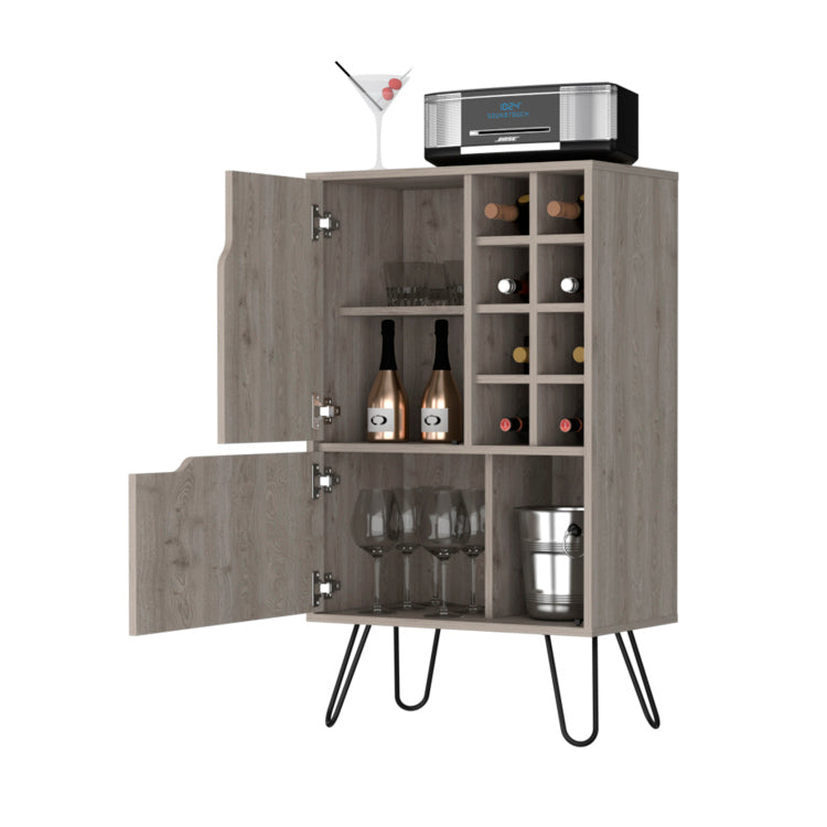 Thorndike 8 Bottle Rectangle Bar Cabinet Light Oak