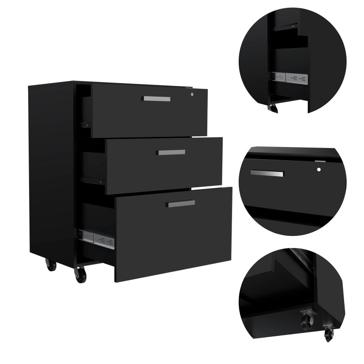 3 Drawer Rectangle Chest With Caster Wenge
