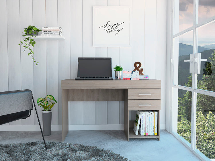 Berkeley 1 Shelf 2 Drawer Computer Desk Light Grey