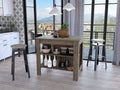 Dark Brown 3 Shelf Kitchen Island