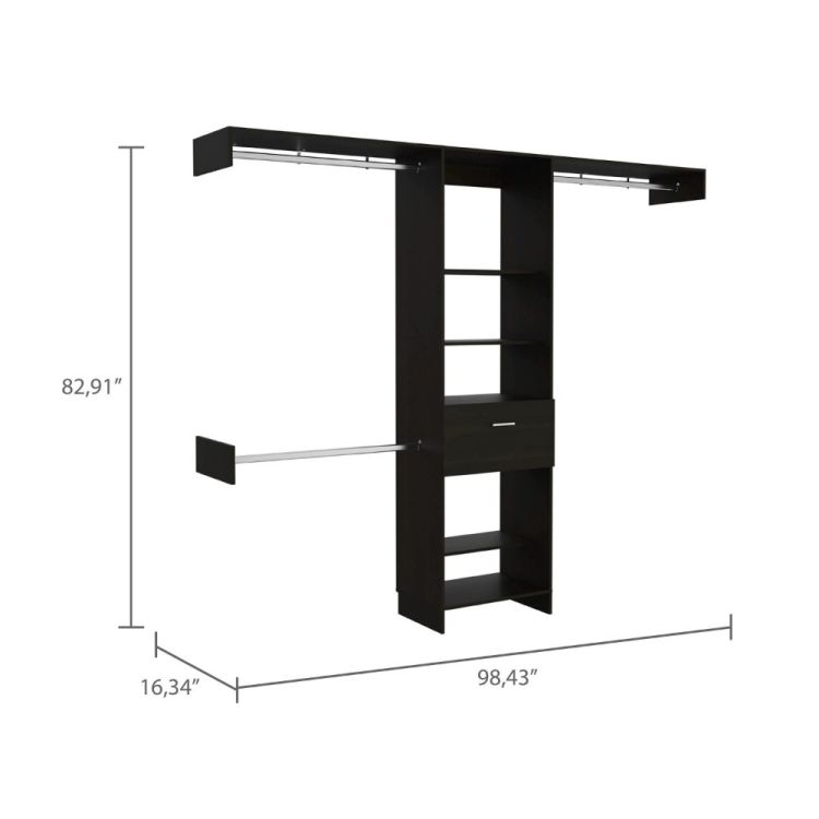1 Drawer 4 Shelf Closet System Wenge