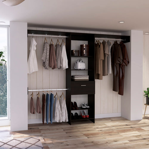 1 Drawer 4 Shelf Closet System Wenge