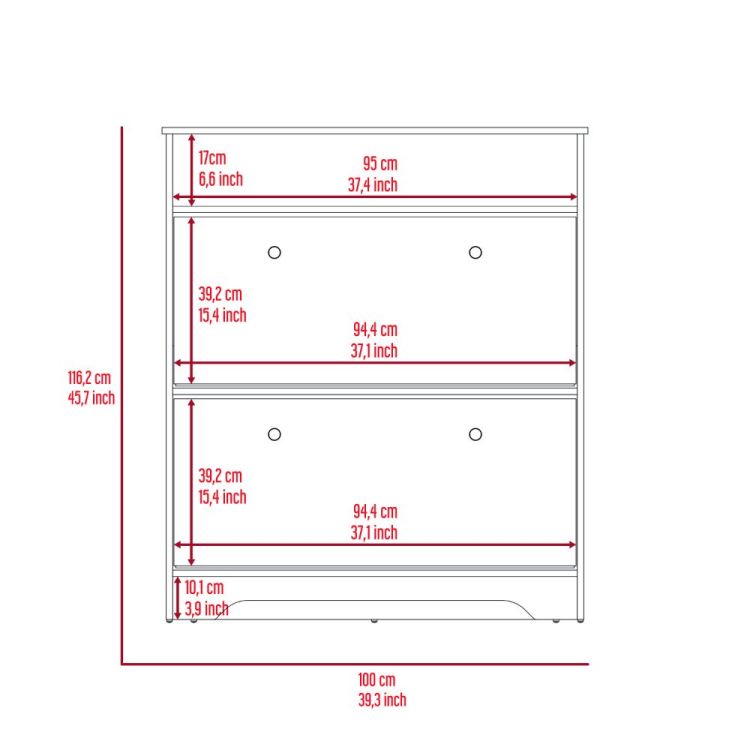 Cranbery 2 Shelf Shoe Rack Light Oak And White