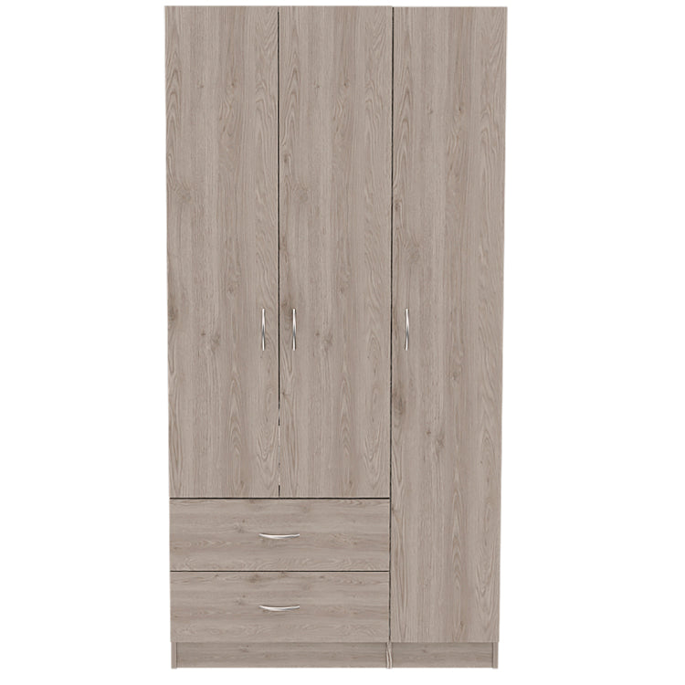 Rowaton 2 Drawer 3 Door Armoire Light Gray