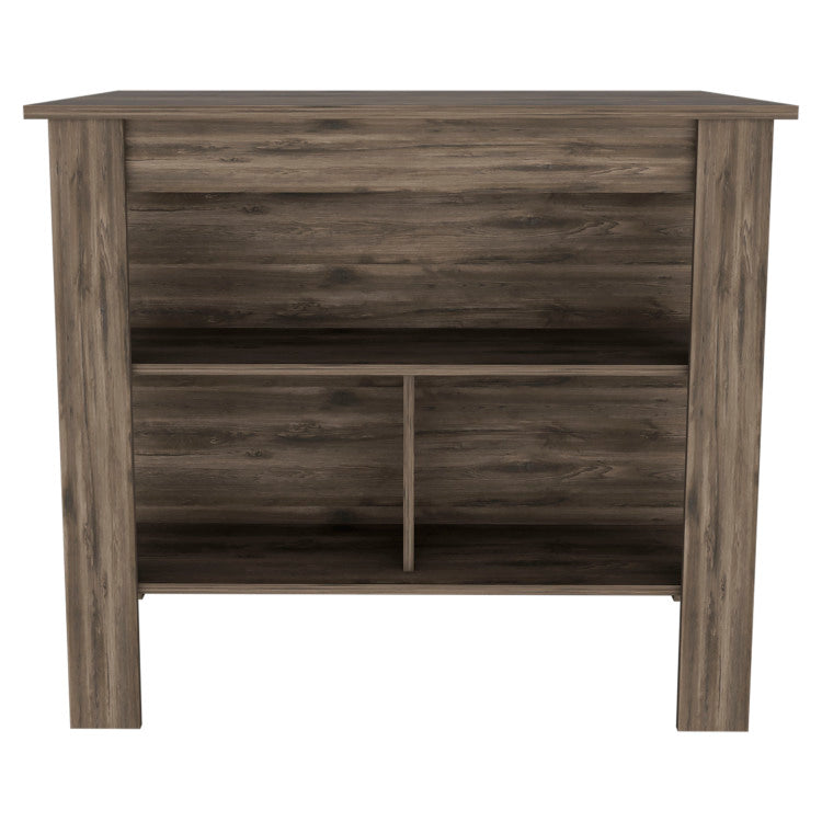 Dark Brown 3 Shelf Kitchen Island