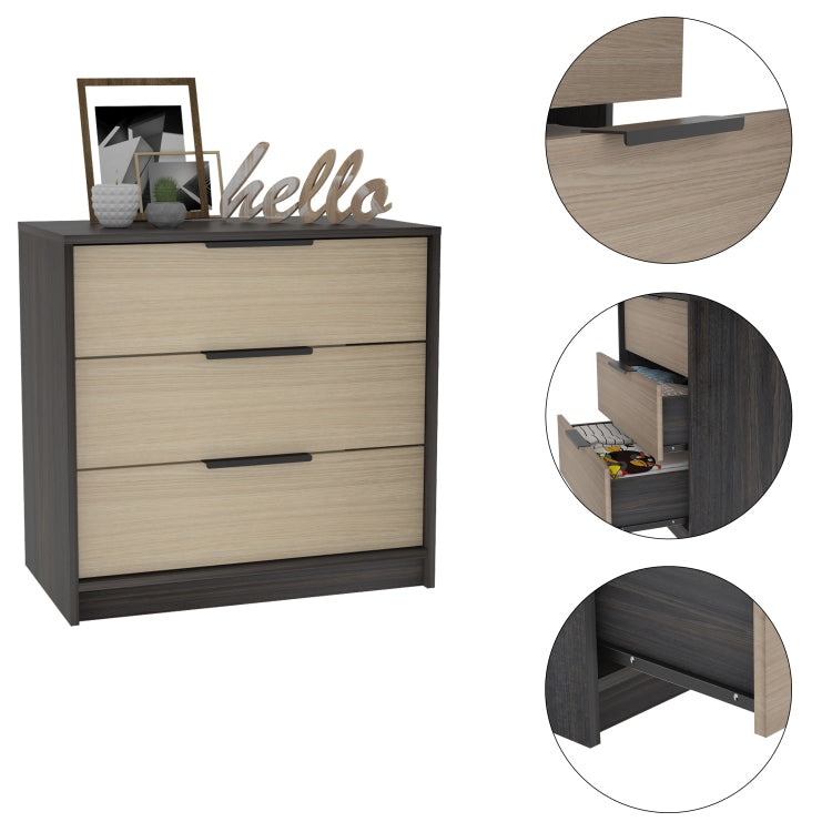 Cannon 3 Drawer Rectangle Dresser Wenge And Light Oak
